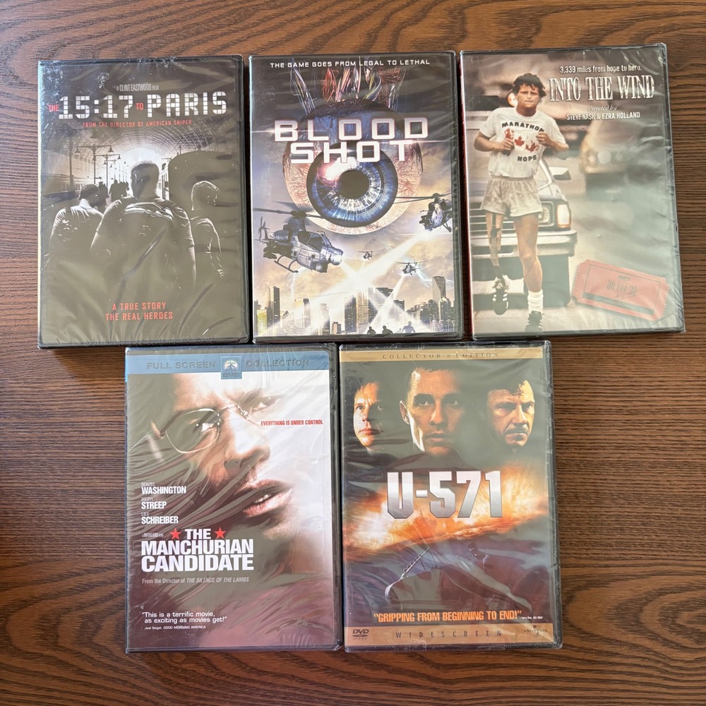 Lot of 5 DVD Movie Bundle New Action‎ Drama Suspense Denzel Washington